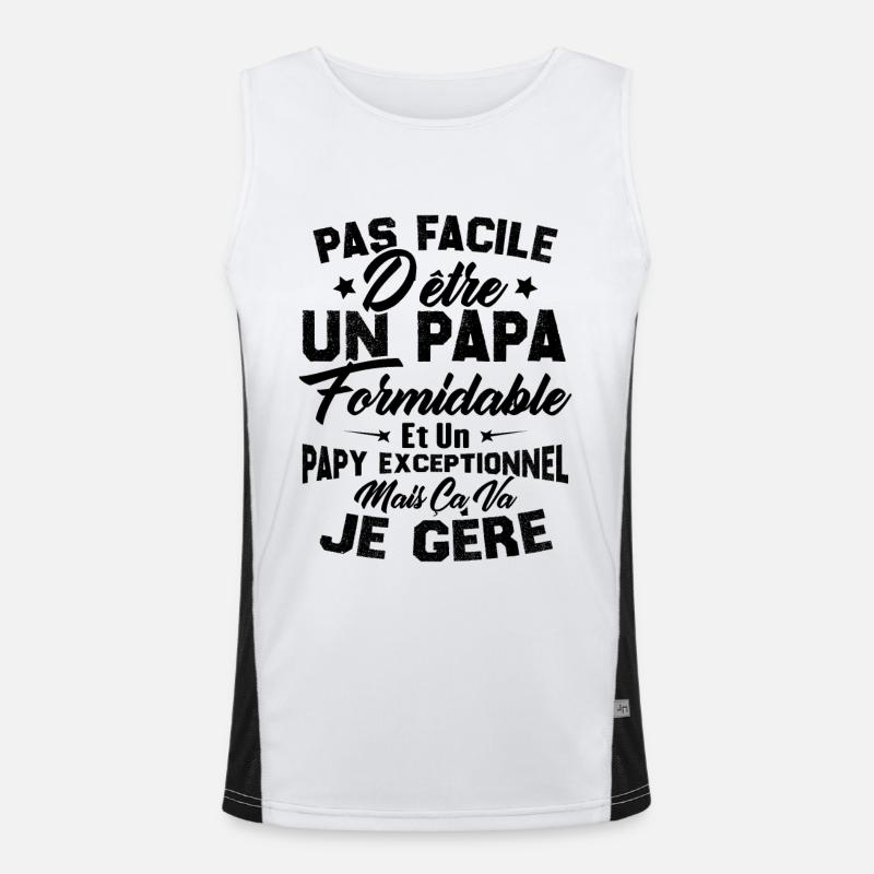 Un papa formidable et un papy exceptionnel Débardeur respirant contrasté Homme 