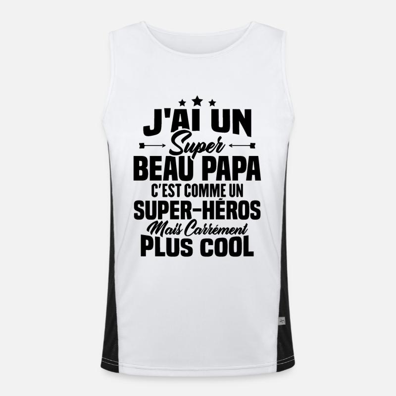 Super beau-papa c'est comme un super héros Débardeur respirant contrasté Homme 