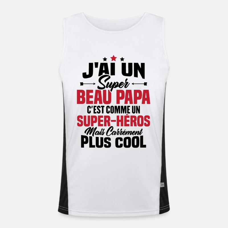 Super beau-papa c'est comme un super héros Débardeur respirant contrasté Homme 