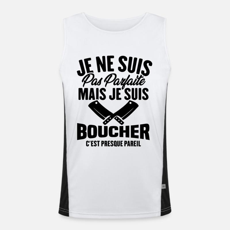 Je Ne Suis Pas Parfaite Mais Je Suis Boucher Débardeur respirant contrasté Homme 