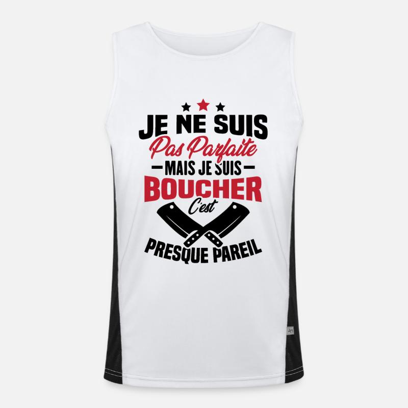 Je Ne Suis Pas Parfaite Mais Je Suis Boucher Débardeur respirant contrasté Homme 