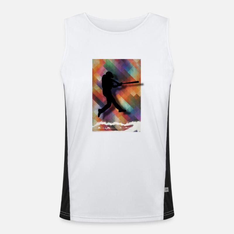 Baseball Baseballspieler bunt | Geschenk Funktionelles Kontrast-Tank Top für Männer 