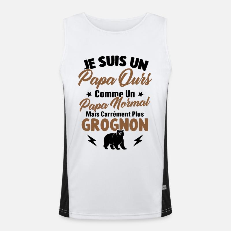 Je suis un papa ours c'est comme un papa normal Débardeur respirant contrasté Homme 