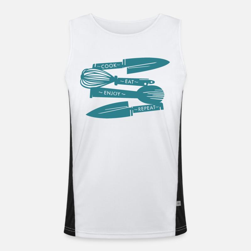 Liebe zum Kochen Funktionelles Kontrast-Tank Top für Männer 