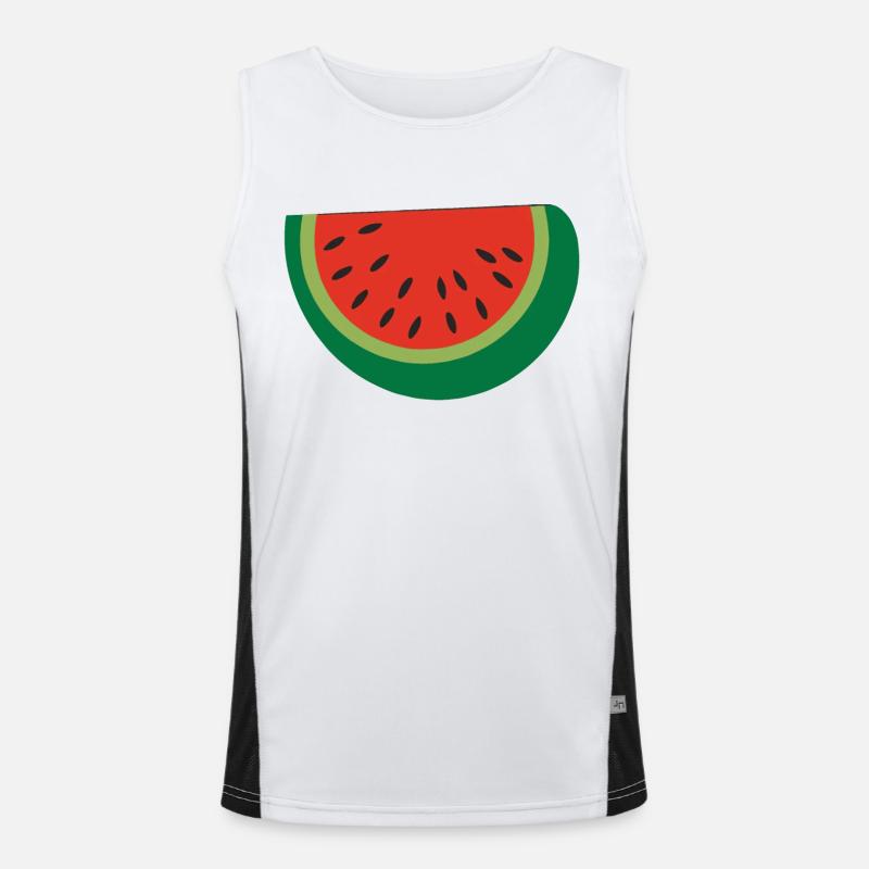 Wassermelone Illustration Geschenkidee Funktionelles Kontrast-Tank Top für Männer 