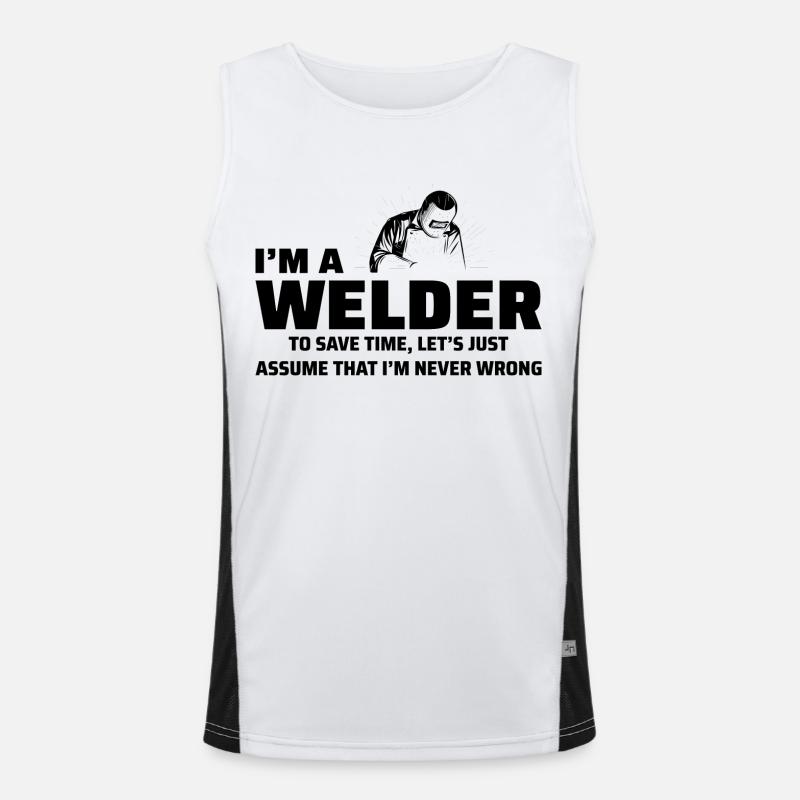 Schweißschweißer Metallbau Eisenarbeiter Funktionelles Kontrast-Tank Top für Männer 