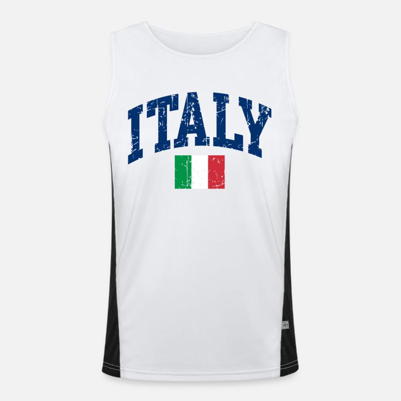 Italien Flagge Funktionelles Kontrast-Tank Top für Männer 