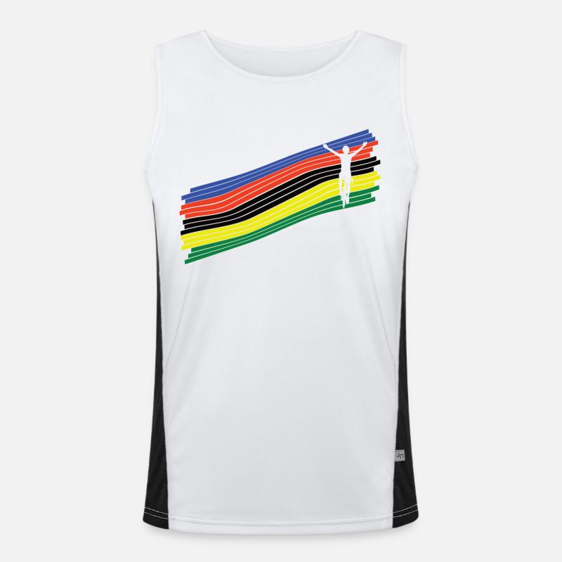 Campione del Mondo Ciclistico #3 Canotta sportiva da uomo in contrasto cromatico 