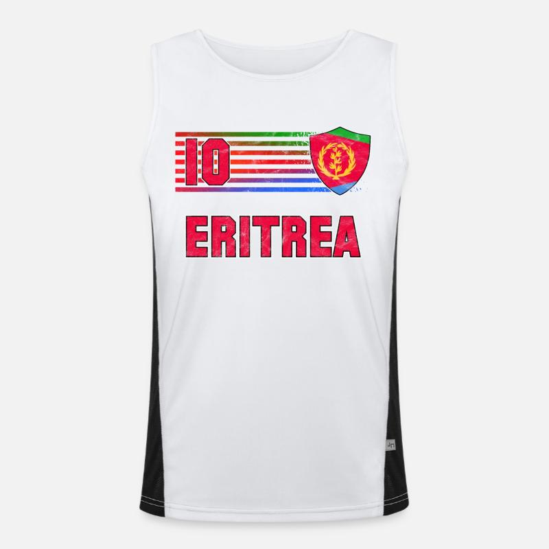 Eritrea Fußball Mannschaft Funktionelles Kontrast-Tank Top für Männer 