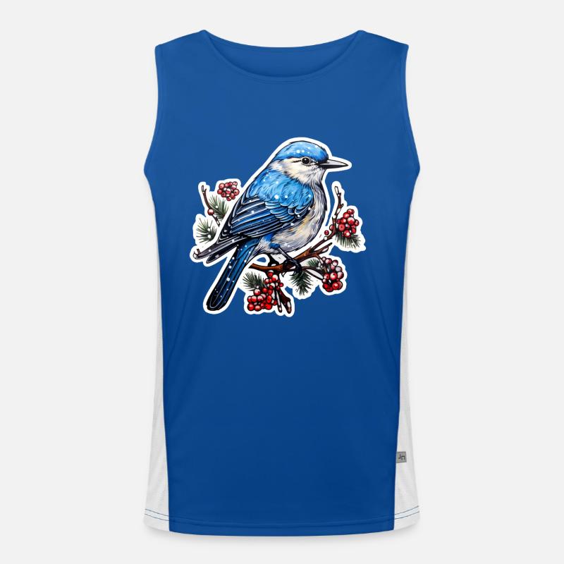 Winterlicher Vogel Funktionelles Kontrast-Tank Top für Männer 