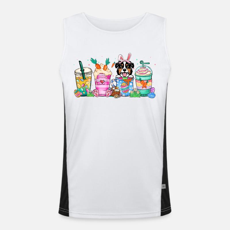 Hund Kaffee Ostern australiansheperd 4500x5400Austr Funktionelles Kontrast-Tank Top für Männer 