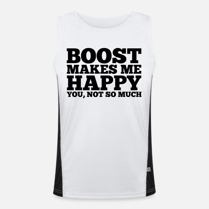 boost makes me happy Funktionelles Kontrast-Tank Top für Männer 
