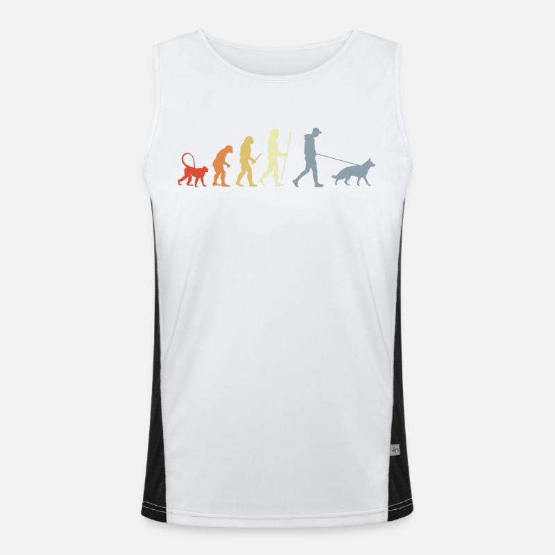 German Shepherd Owner Evolution - Men's Functional Contrast Tank Top  - white/black