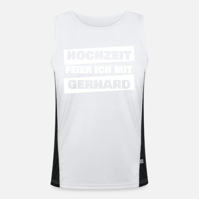 Gift for Gerhard - Men's Functional Contrast Tank Top  - white/black