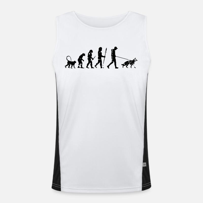 German Shepherd Evolution - Men's Functional Contrast Tank Top  - white/black
