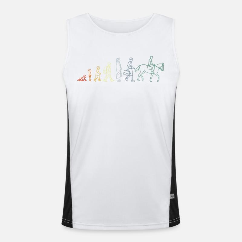 Equestrian Evolution - Men's Functional Contrast Tank Top  - white/black