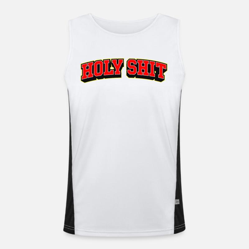 Heilige Scheiße, Sportstil-Text-Logo Funktionelles Kontrast-Tank Top für Männer 