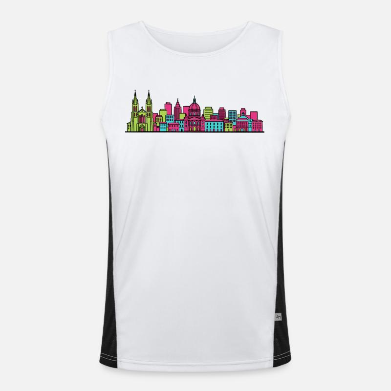 Montpellier Stadtsilhouette Arc de Triomphe Art Funktionelles Kontrast-Tank Top für Männer 