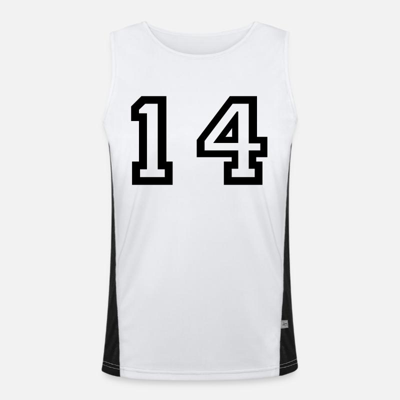 Nummer - 14 - vierzehn Funktionelles Kontrast-Tank Top für Männer 