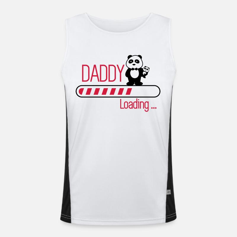daddy loading - Men's Functional Contrast Tank Top  - white/black