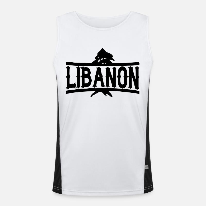 Libanon Funktionelles Kontrast-Tank Top für Männer 