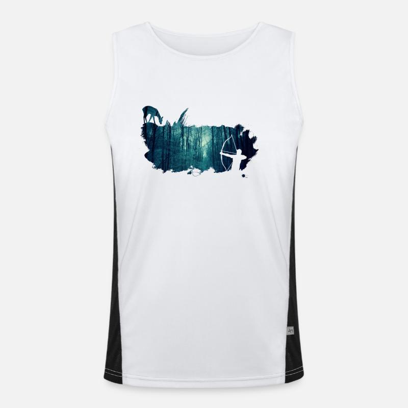 bowhunter splash winter forest Men's Functional Contrast Tank Top 