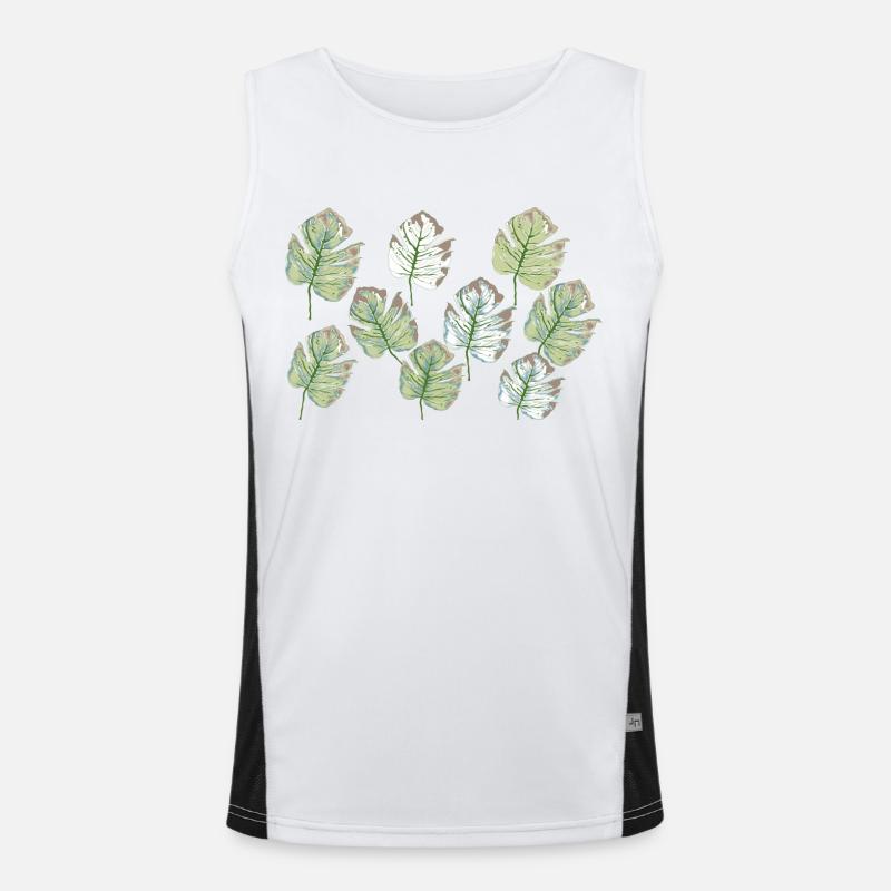 foliage pattern Men's Functional Contrast Tank Top 