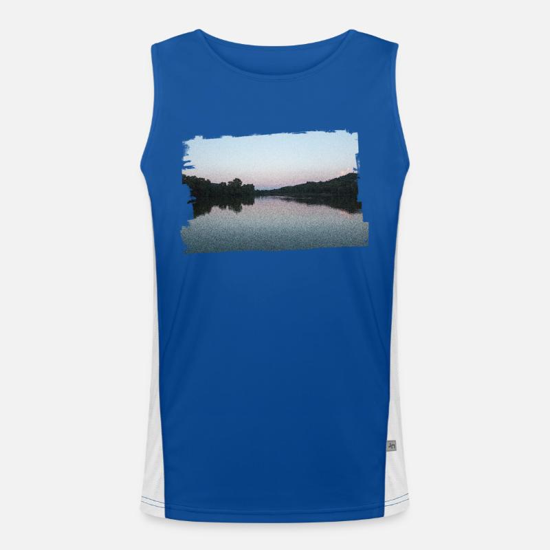See am Abend Funktionelles Kontrast-Tank Top für Männer 
