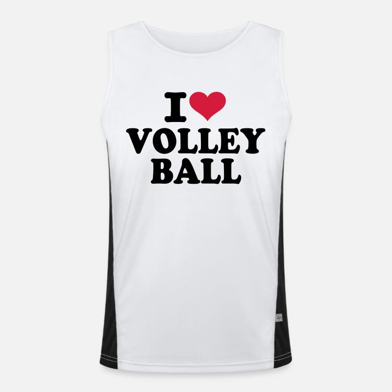 I love Volleyball Funktionelles Kontrast-Tank Top für Männer 