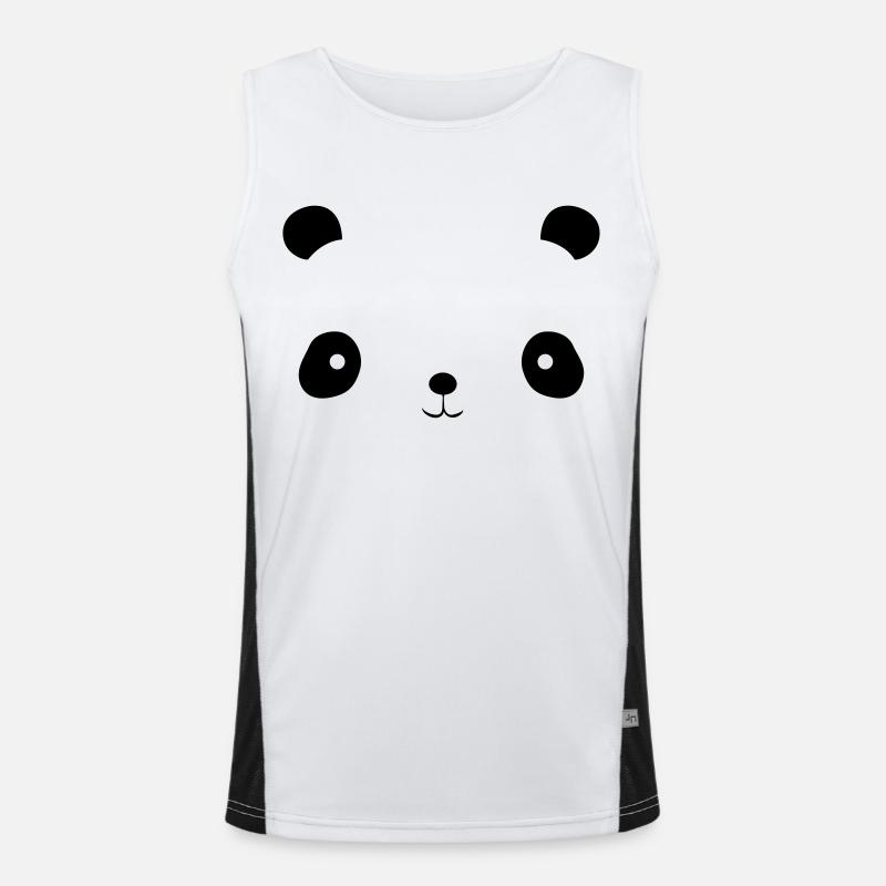 panda face Men's Functional Contrast Tank Top 
