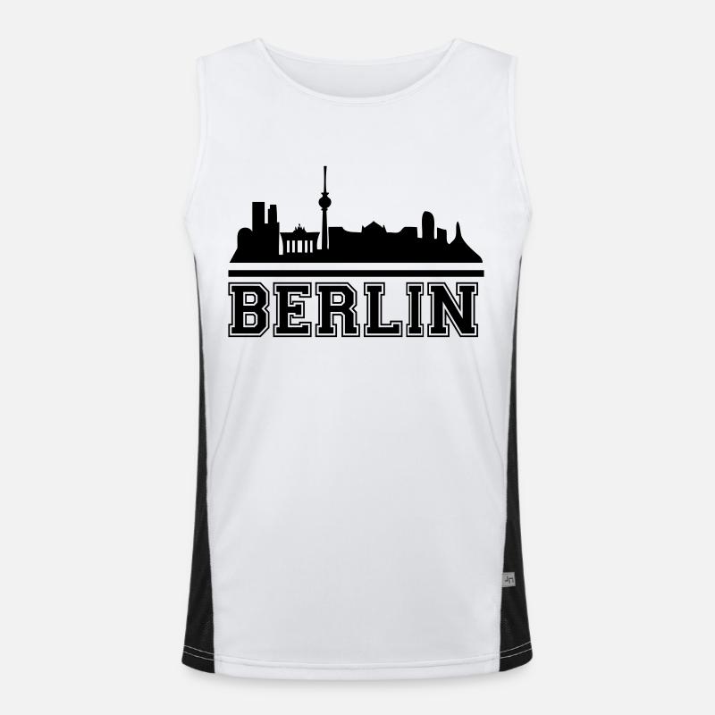 berlin_skyline_2 Men's Functional Contrast Tank Top 