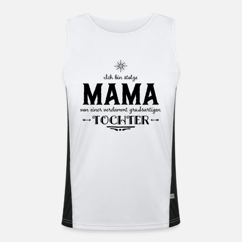 ICH BIN STOLZE MAMA EINER GROSSARTIGEN TOCHTER Funktionelles Kontrast-Tank Top für Männer 