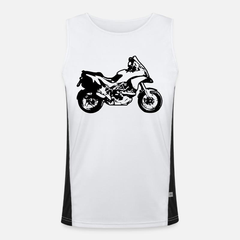motorcycle enduro - Men's Functional Contrast Tank Top  - white/black