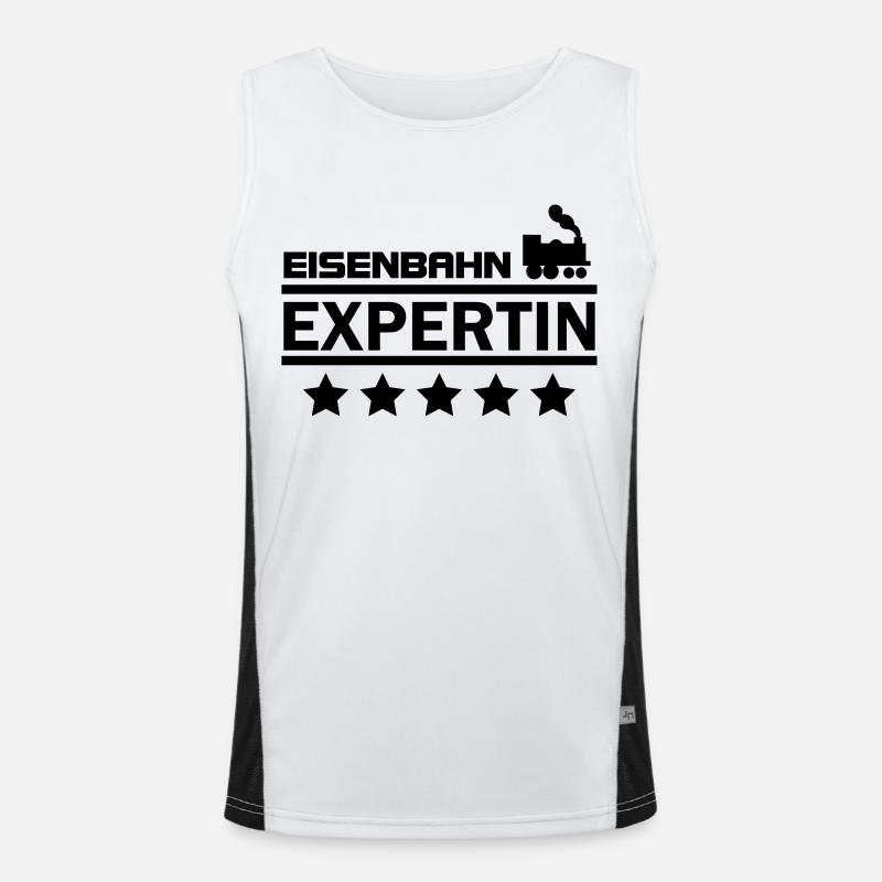 Eisenbahn Expertin Funktionelles Kontrast-Tank Top für Männer 