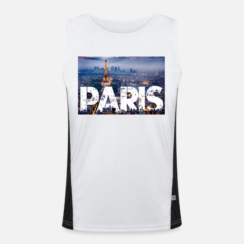 Paris Eiffelturm Funktionelles Kontrast-Tank Top für Männer 