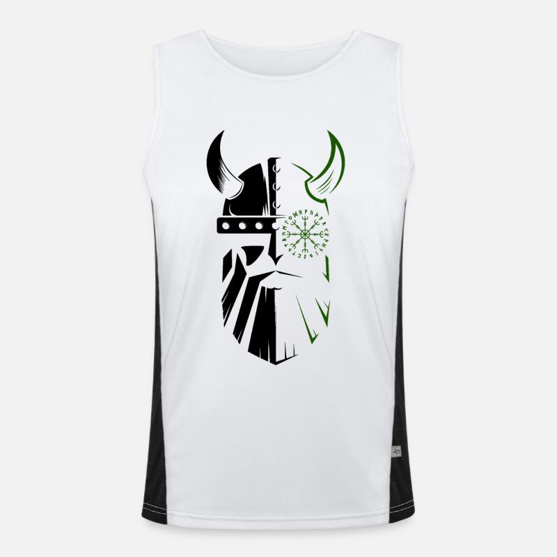 Viking warrior celtic helmet Men's Functional Contrast Tank Top 