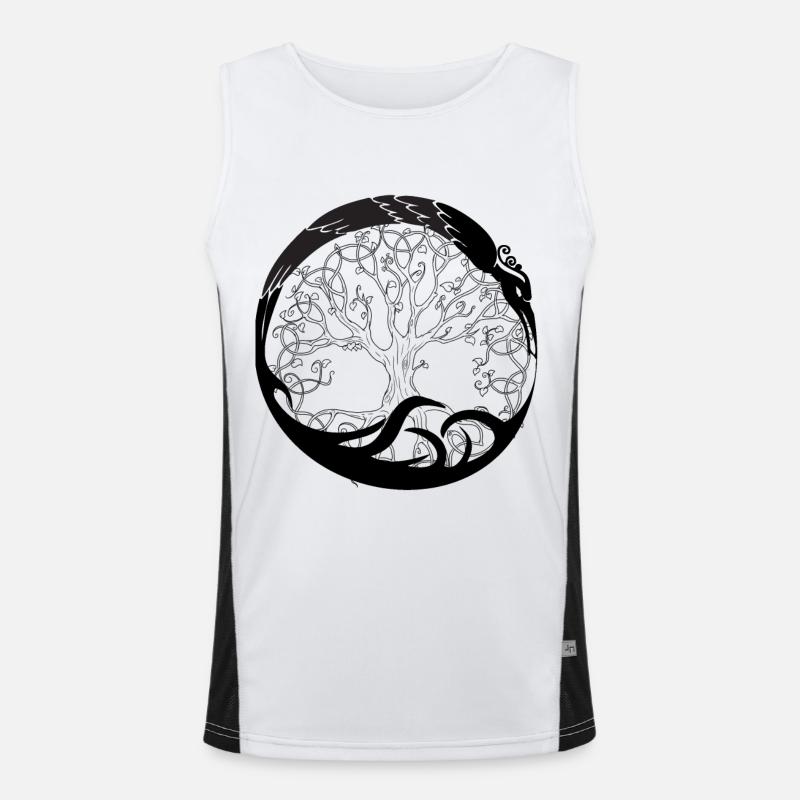 Celtic Irland Wikinger Keltisch Knoten Muster Baum Funktionelles Kontrast-Tank Top für Männer 