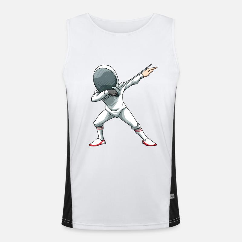 Fechten Dabbing Dab Fechtkampf Funktionelles Kontrast-Tank Top für Männer 
