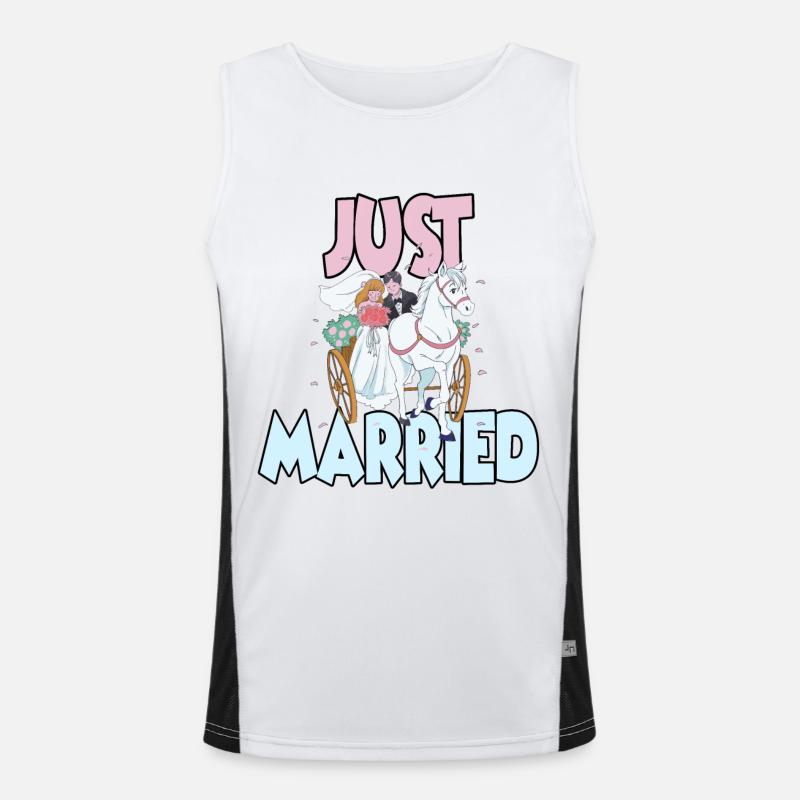 Honeymoon Honeymoon Just Married Men's Functional Contrast Tank Top 