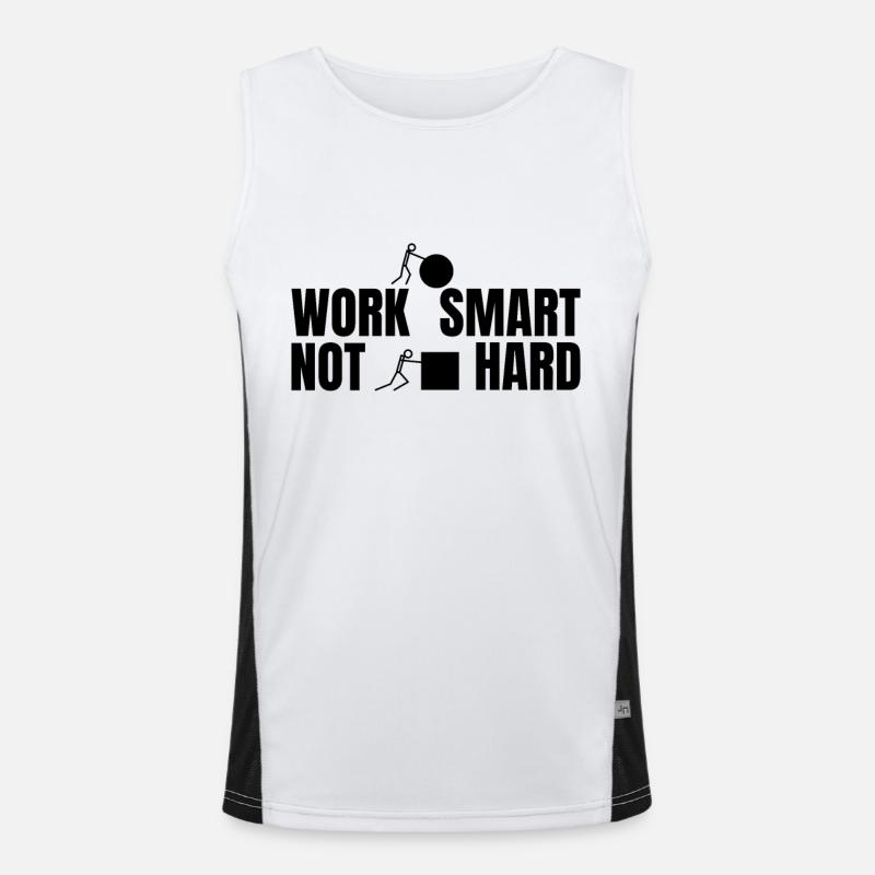 Work smart not hard - motivierender Spruch Funktionelles Kontrast-Tank Top für Männer 