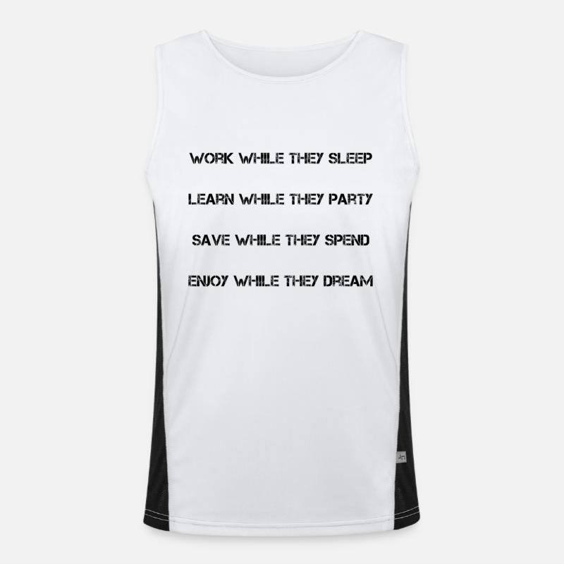 Work while they sleep! - Men's Functional Contrast Tank Top  - white/black
