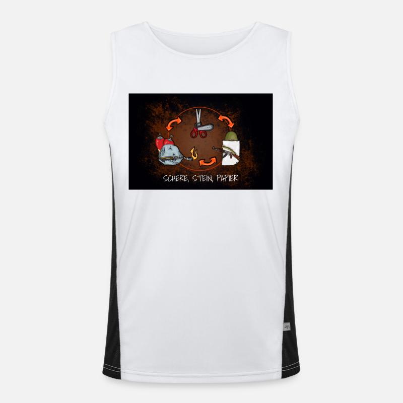 Schere, Stein, Papier,Rock, Paper, Scissors Funktionelles Kontrast-Tank Top für Männer 