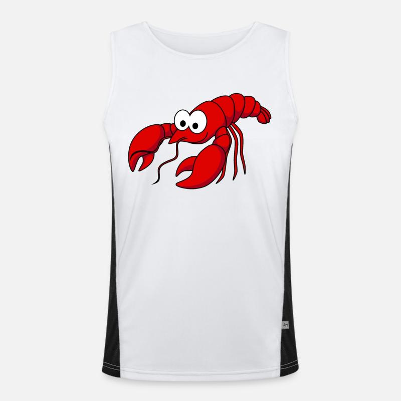 Lobster Comic Animal Men's Functional Contrast Tank Top 