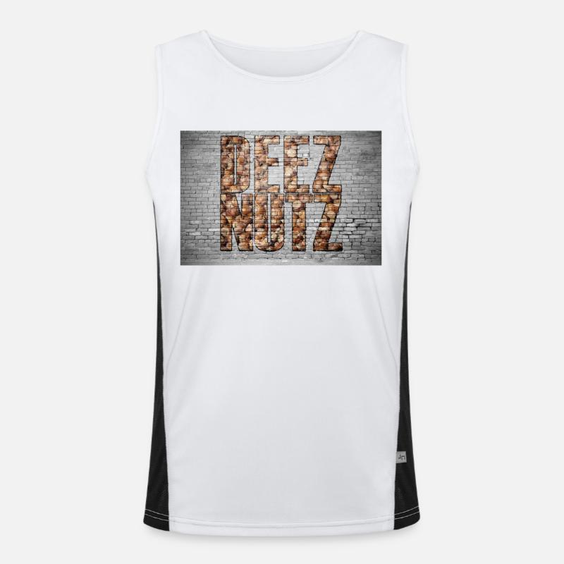 Deez Nutz Graffiti - Men's Functional Contrast Tank Top  - white/black