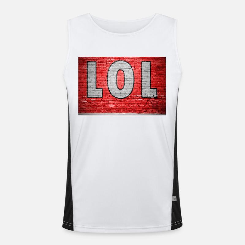 Lol Brick Wall Graffiti Men's Functional Contrast Tank Top 
