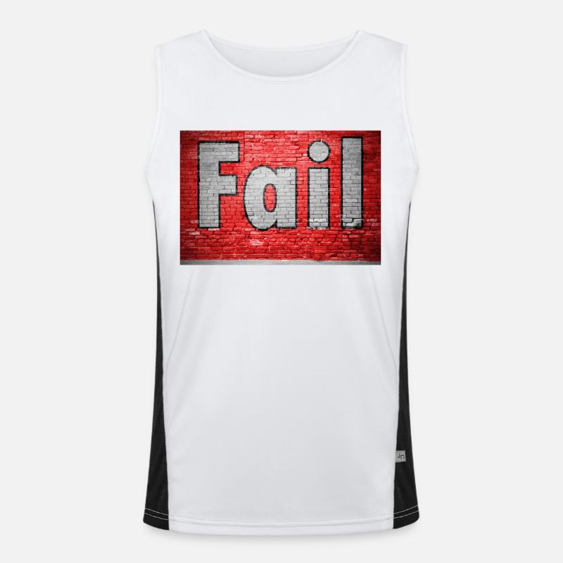 Fail Ziegelsteinmauer Graffiti Funktionelles Kontrast-Tank Top für Männer 