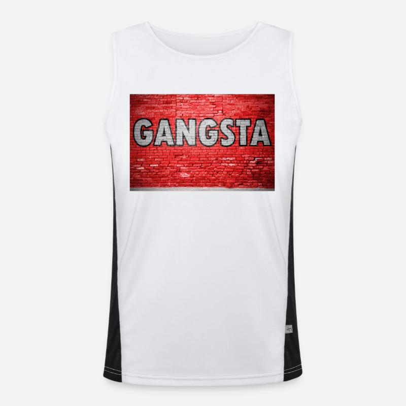 Gangster Brick Wall Graffiti Men's Functional Contrast Tank Top 