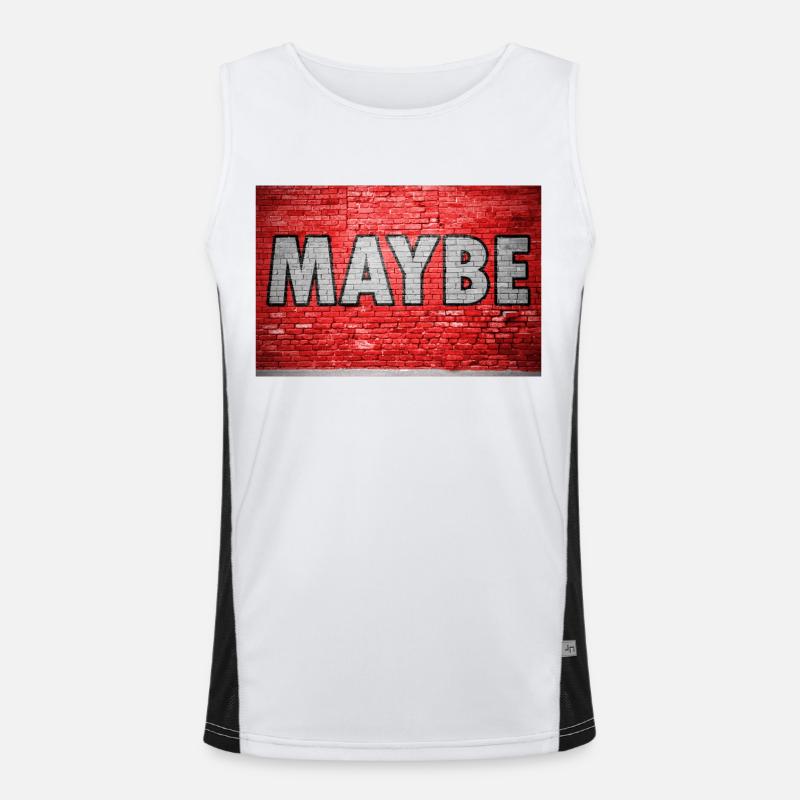 Maybe Brick Wall Graffiti Men's Functional Contrast Tank Top 