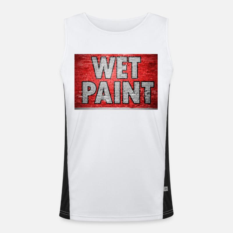 Wet Paint Brick Wall Graffiti Men's Functional Contrast Tank Top 