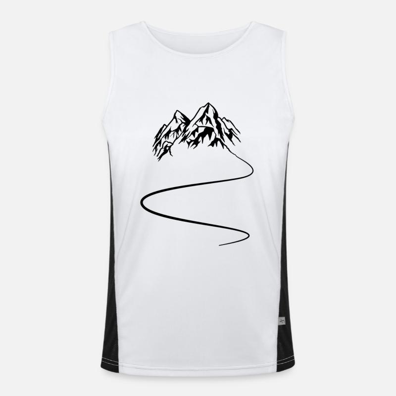 Mountains Hiking trail - Ski track - Curves Men's Functional Contrast Tank Top 